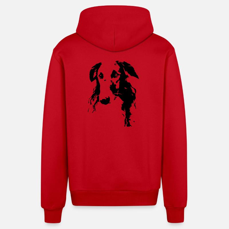 Tête de barzoï - Veste à capuche bio décontractée fabriquée en UE - rouge