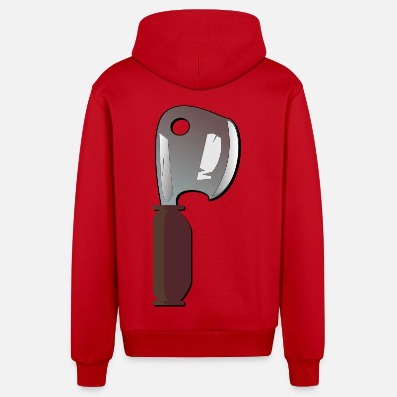 Hackbeil KÜCHENMESSER KÜCHE KOCHEN - Organic Relaxed Kapuzenjacke Made in EU - Rot