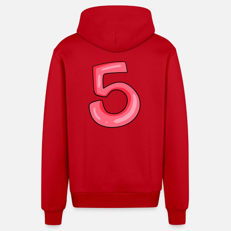 Numéro 5 Numéro - Veste à capuche bio décontractée fabriquée en UE - rouge