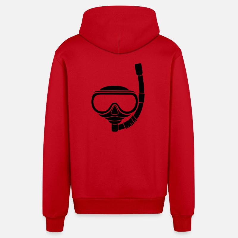 Masque de plongée - Veste à capuche bio décontractée fabriquée en UE - rouge