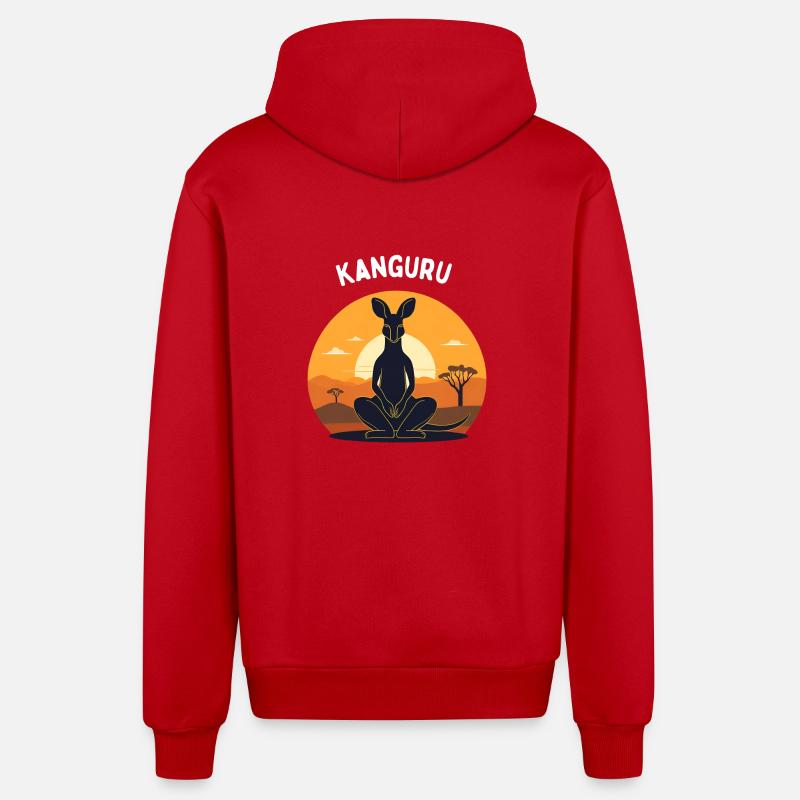Kanguru - Veste à capuche bio décontractée fabriquée en UE - rouge