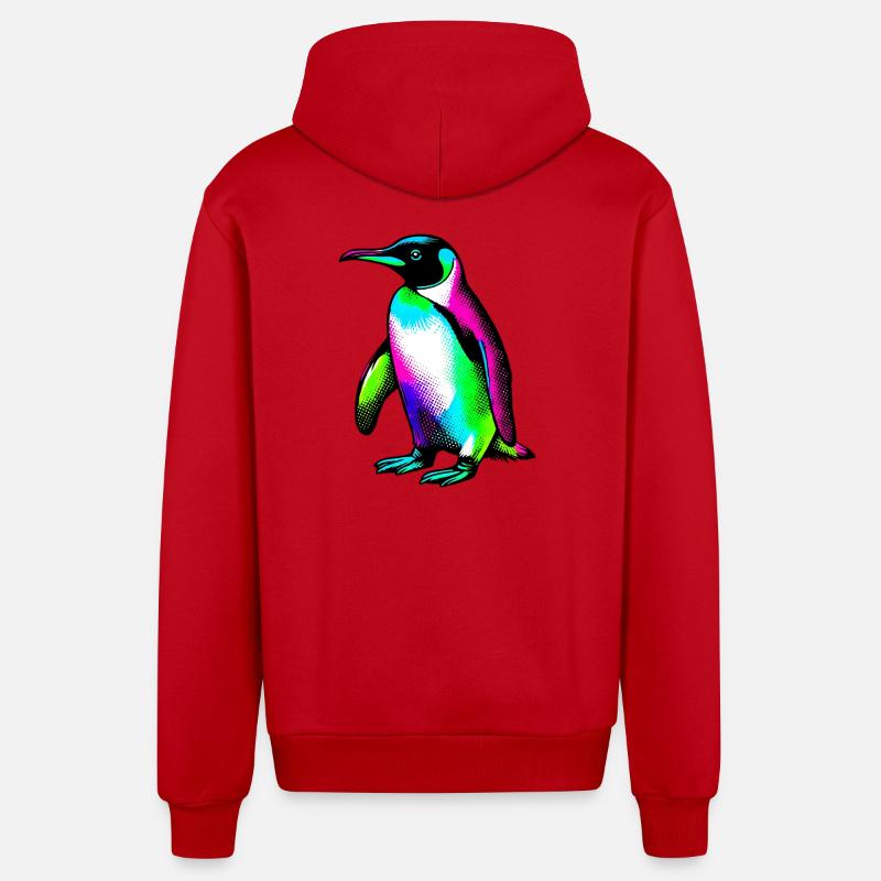 Pingouin - Veste à capuche bio décontractée fabriquée en UE - rouge