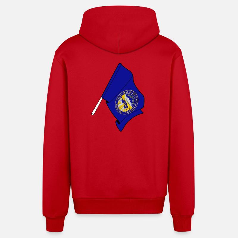Drapeau du Nebraska - Veste à capuche bio décontractée fabriquée en UE - rouge