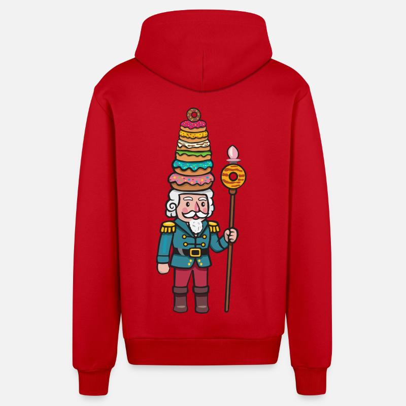 Casse-noisette Donut Cracker - Veste à capuche bio décontractée fabriquée en UE - rouge