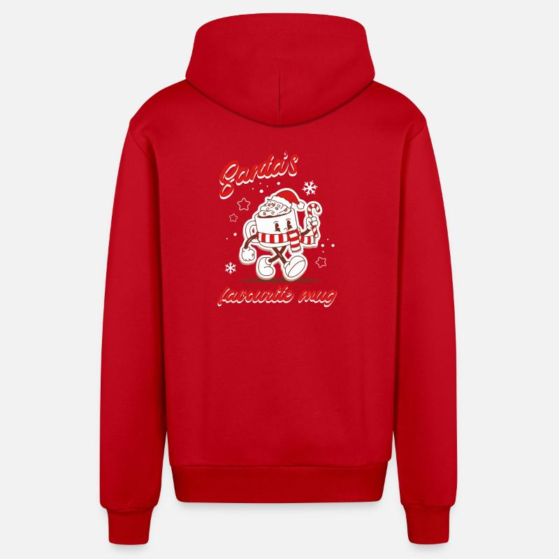 Tasse du Père Noël préférée - Veste à capuche bio décontractée fabriquée en UE - rouge