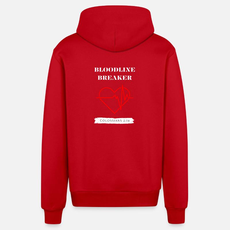 Briseur de lignée Heartbeat Cadeaux chrétiens - Veste à capuche bio décontractée fabriquée en UE - rouge