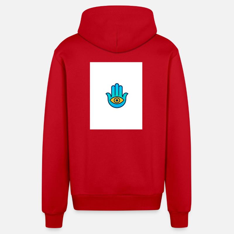 Five - Veste à capuche bio décontractée fabriquée en UE - rouge