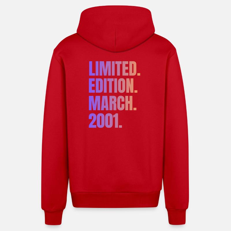 Édition Limitée Mars 2001 - Veste à capuche bio décontractée fabriquée en UE - rouge