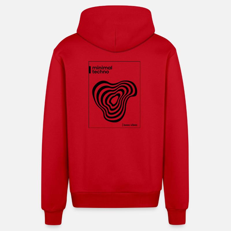 Conception minimale de l’affiche techno - Veste à capuche bio décontractée fabriquée en UE - rouge