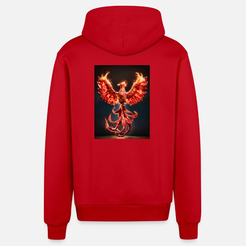 Explosion de Phoenix Firecrest - Veste à capuche bio décontractée fabriquée en UE - rouge