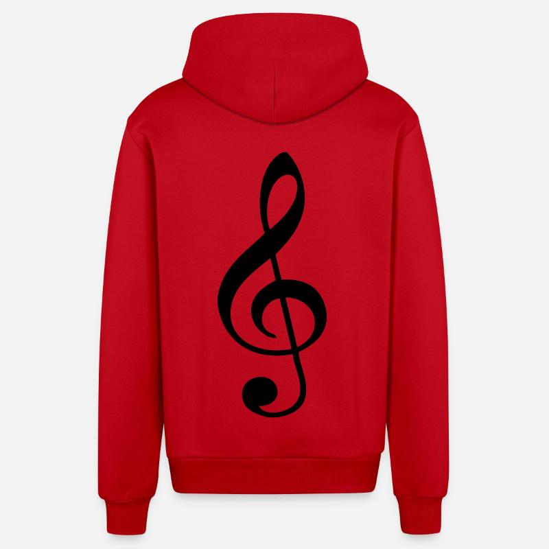 Notenschlüssel - Organic Relaxed Kapuzenjacke Made in EU - Rot