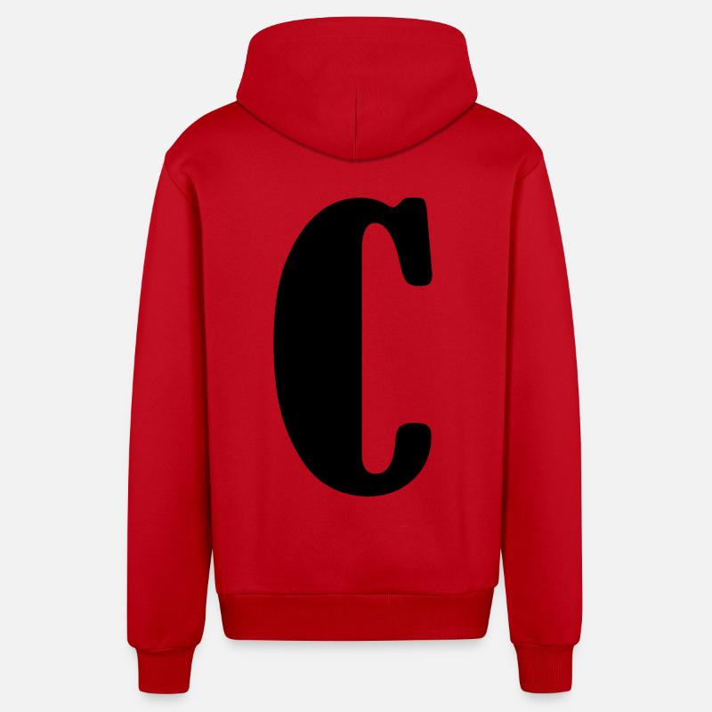 C - Veste à capuche bio décontractée fabriquée en UE - rouge