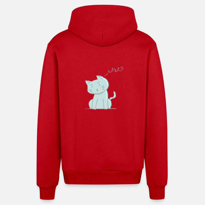 chat mignon - Veste à capuche bio décontractée fabriquée en UE - rouge