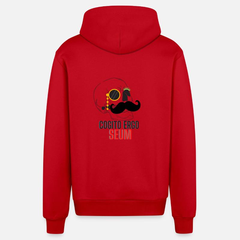 cogito ergo seum 2 - Veste à capuche bio décontractée fabriquée en UE - rouge