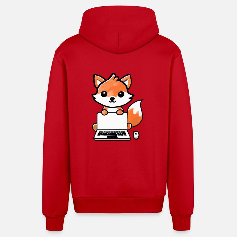 Tech Fox - Organic Relaxed Kapuzenjacke Made in EU - Rot