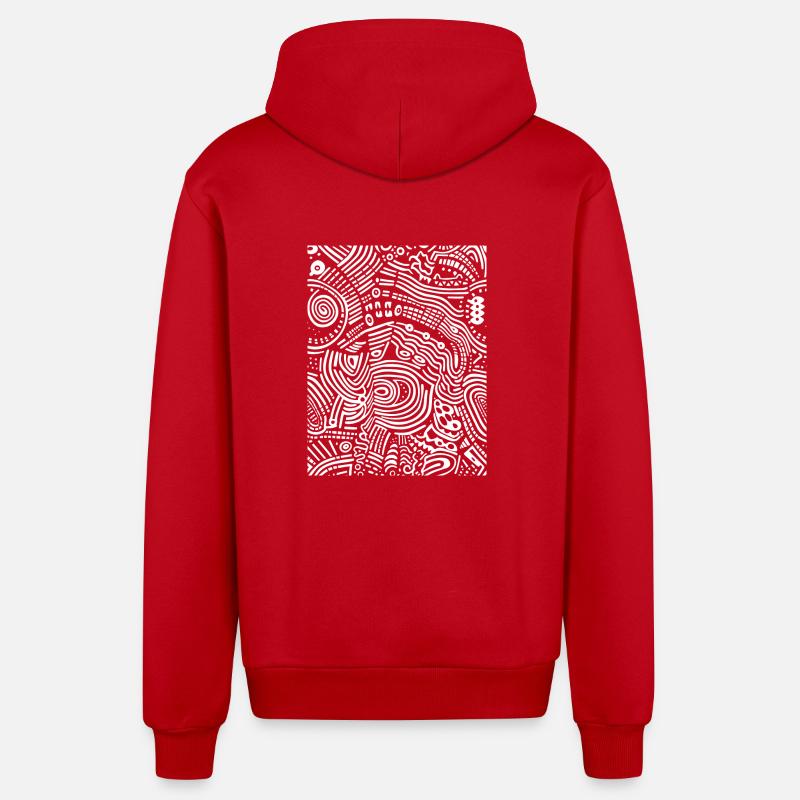 Graphique - Veste à capuche bio décontractée fabriquée en UE - rouge