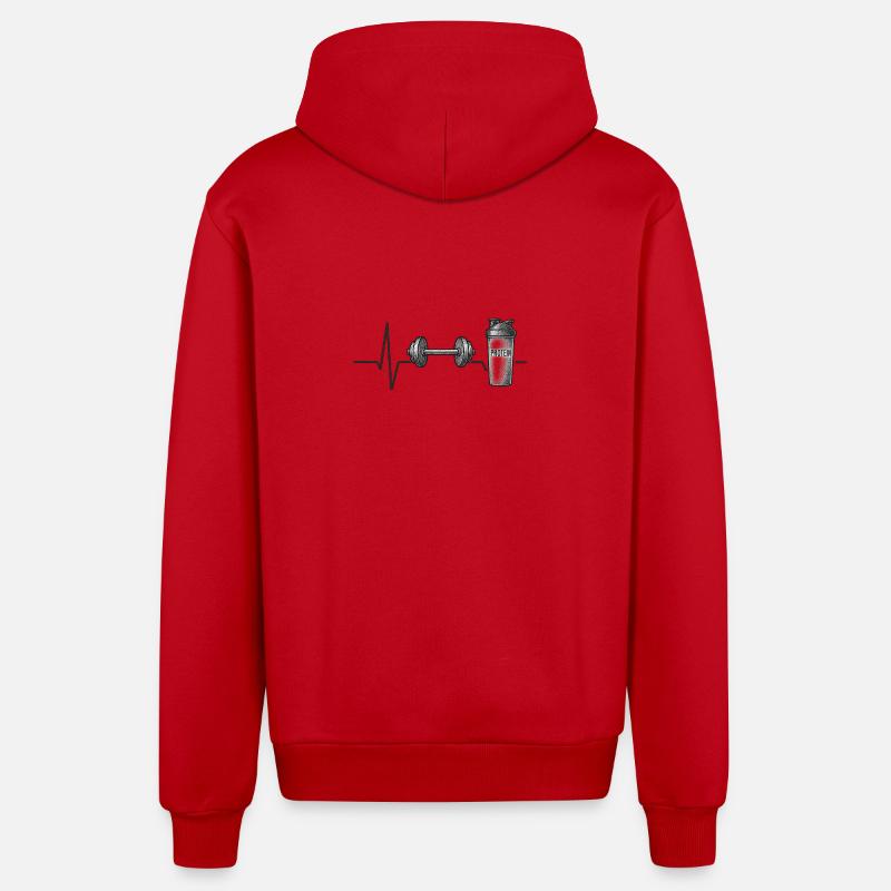 Fitness Motivations Power Design - Veste à capuche bio décontractée fabriquée en UE - rouge