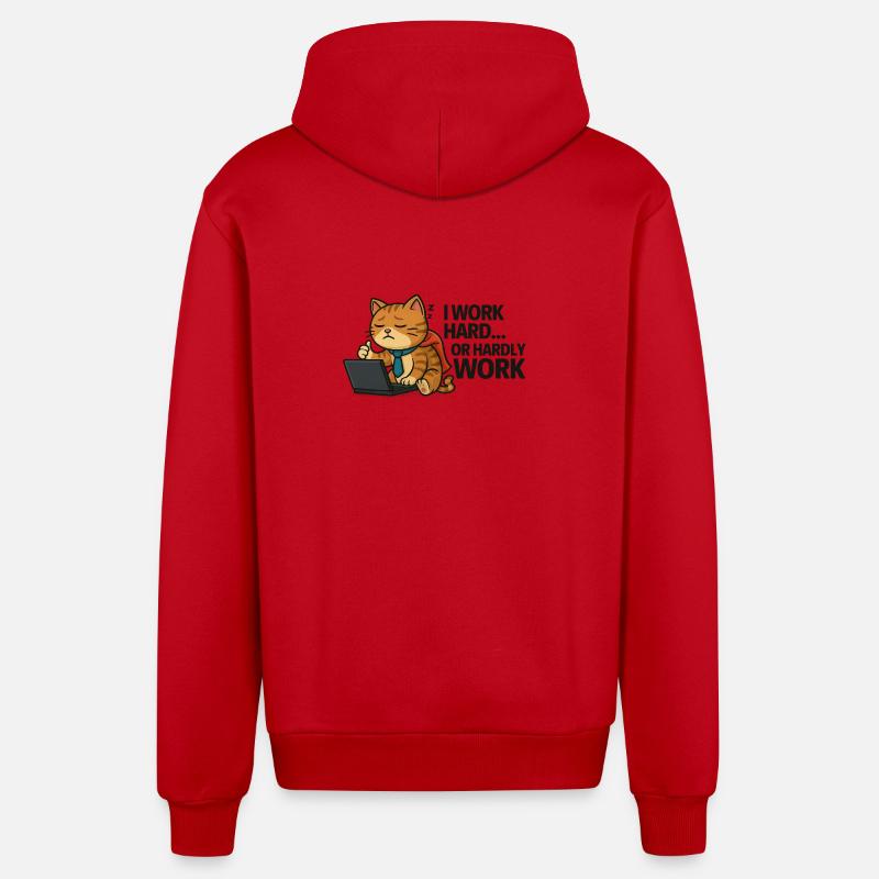 Procrastinateur de chat au travail - Veste à capuche bio décontractée fabriquée en UE - rouge
