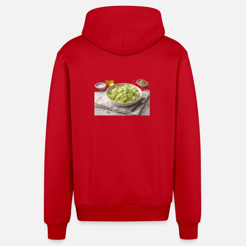 Salade aux pignons de pin - Veste à capuche bio décontractée fabriquée en UE - rouge
