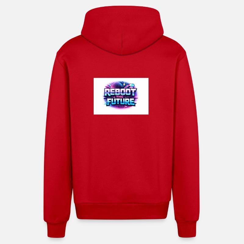 Reboot the Future Neon - Organic Relaxed Kapuzenjacke Made in EU - Rot