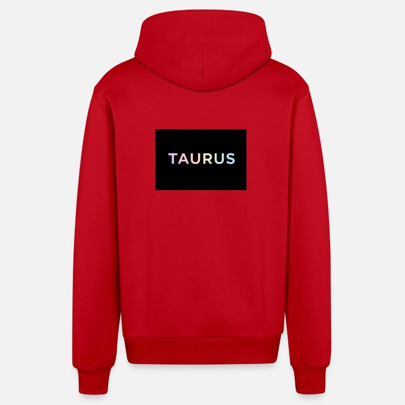 Taurus-Gradiententypografie - Organic Relaxed Kapuzenjacke Made in EU - Rot