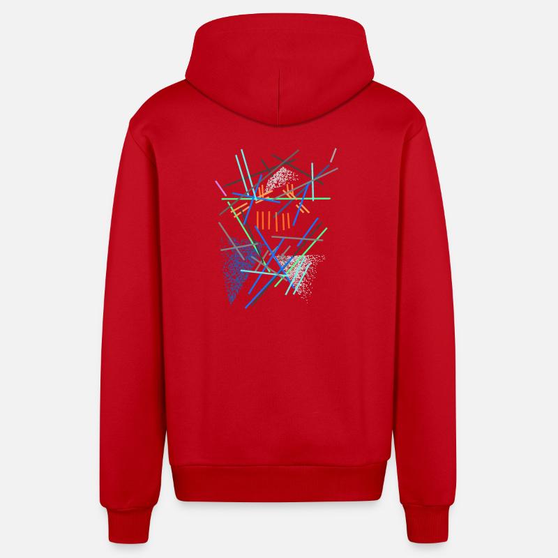 Structure architecturale - Abstrait - Veste à capuche bio décontractée fabriquée en UE - rouge