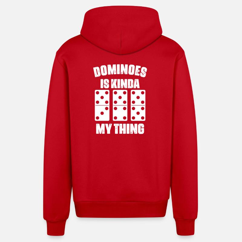 Conception de jeux Domino - Veste à capuche bio décontractée fabriquée en UE - rouge
