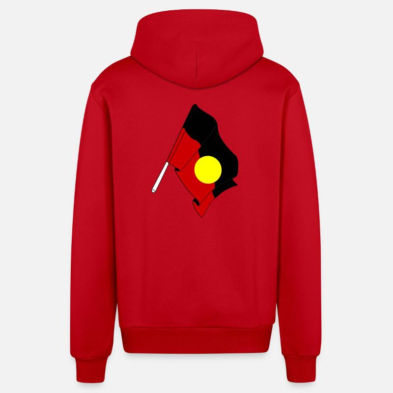 Drapeau des Aborigènes - Veste à capuche bio décontractée fabriquée en UE - rouge