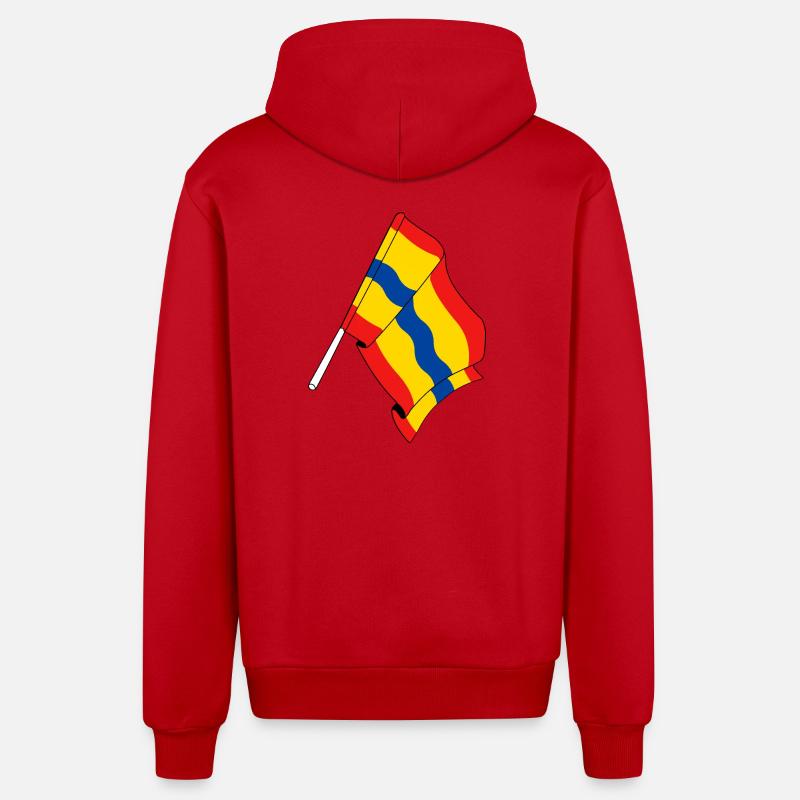 Drapeau de la province d'Overijssel - Veste à capuche bio décontractée fabriquée en UE - rouge
