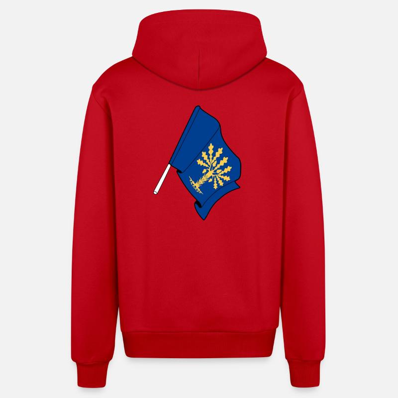 Blekinge, Suède – Simple flag pride - Veste à capuche bio décontractée fabriquée en UE - rouge