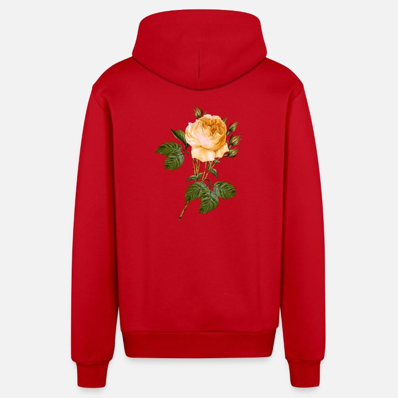 Fleur - Veste à capuche bio décontractée fabriquée en UE - rouge