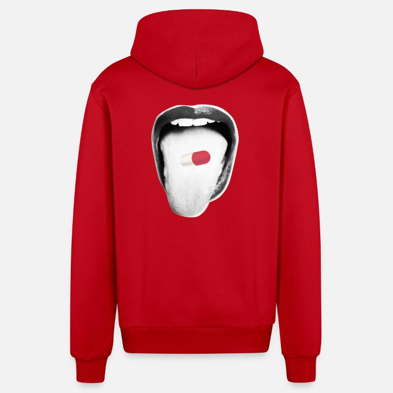Capsule Tongue Pop - Veste à capuche bio décontractée fabriquée en UE - rouge