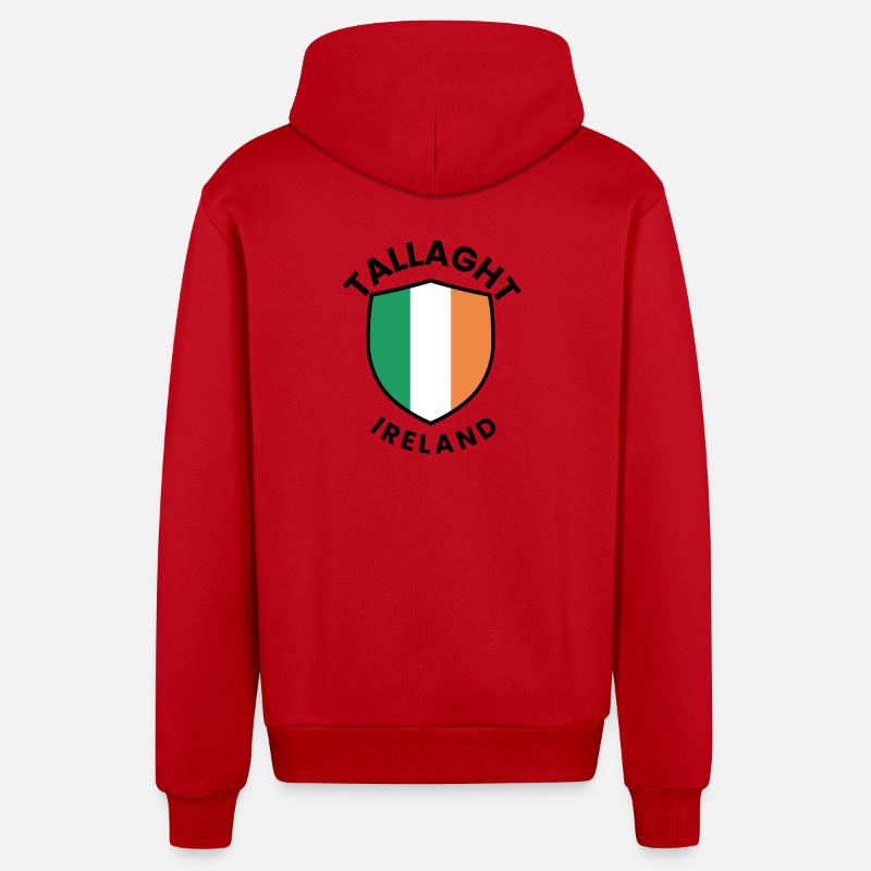 Bouclier irlandais de Tallaght - Veste à capuche bio décontractée fabriquée en UE - rouge