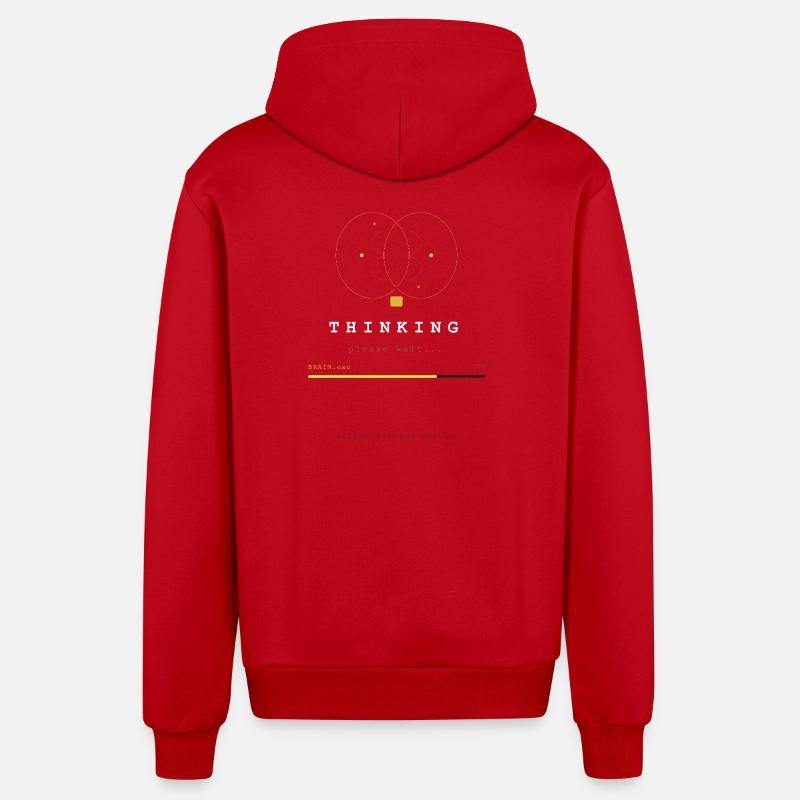 BRAIN.EXE IS LOADING - Veste à capuche bio décontractée fabriquée en UE - rouge