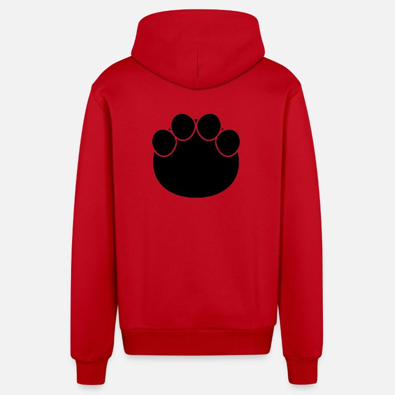 Empreinte d’éléphant - Veste à capuche bio décontractée fabriquée en UE - rouge