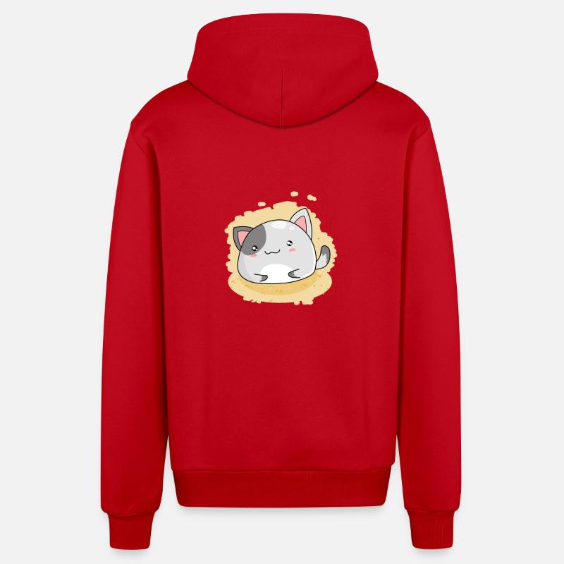 Chat mignon chaton kawaii - Veste à capuche bio décontractée fabriquée en UE - rouge