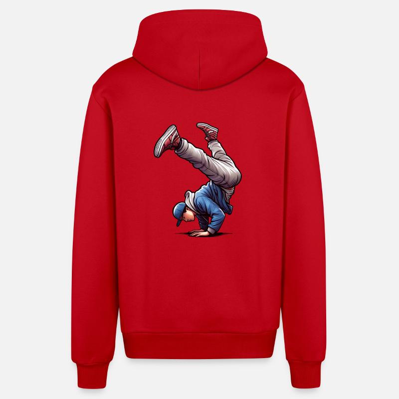 Style De Danse Breakdance - Veste à capuche bio décontractée fabriquée en UE - rouge