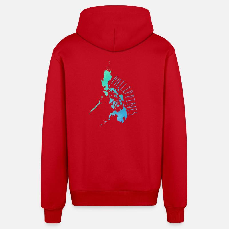 Philippines - Organic Relaxed Kapuzenjacke Made in EU - Rot