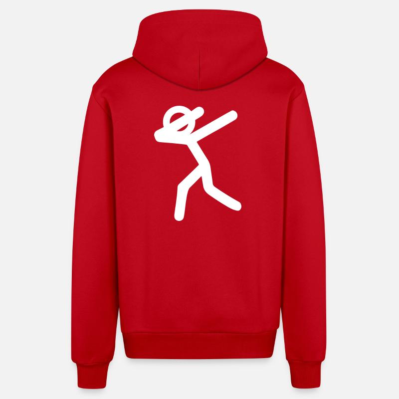 Dancing line in edge light - Organic Relaxed Hooded Jacket Made in EU - red