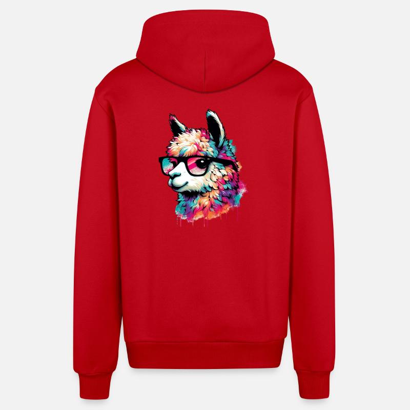 Alpaca - Organic Relaxed Hooded Jacket Made in EU - red