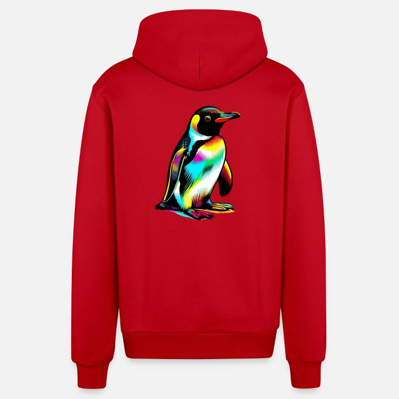 Pingouin - Veste à capuche bio décontractée fabriquée en UE - rouge