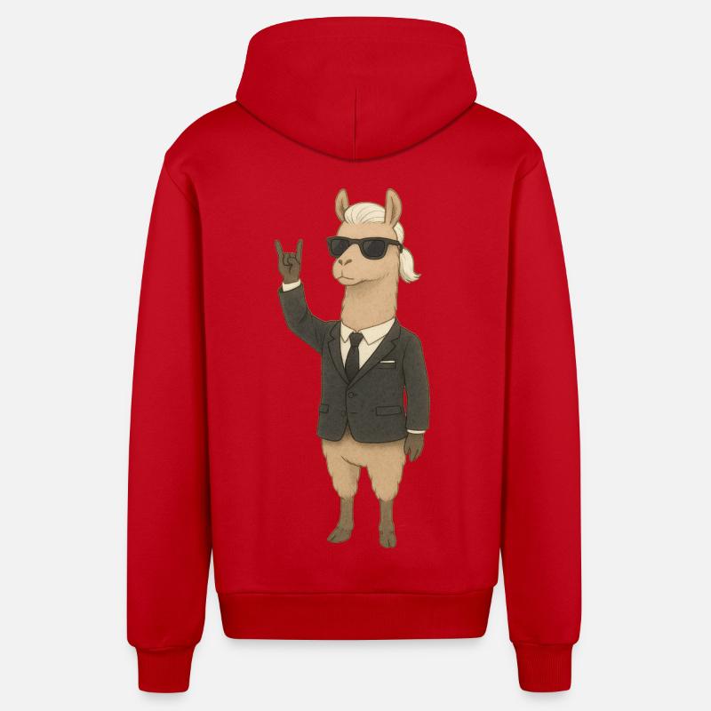 Karl Lamafeld est un rock - Veste à capuche bio décontractée fabriquée en UE - rouge