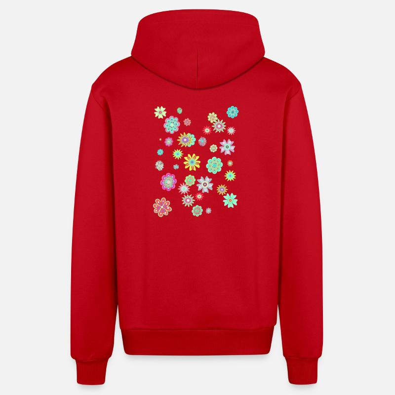 Flower Power Peace & Power Unisexe - Veste à capuche bio décontractée fabriquée en UE - rouge