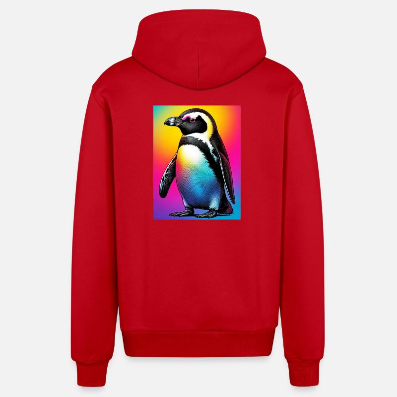 pingouin - Veste à capuche bio décontractée fabriquée en UE - rouge