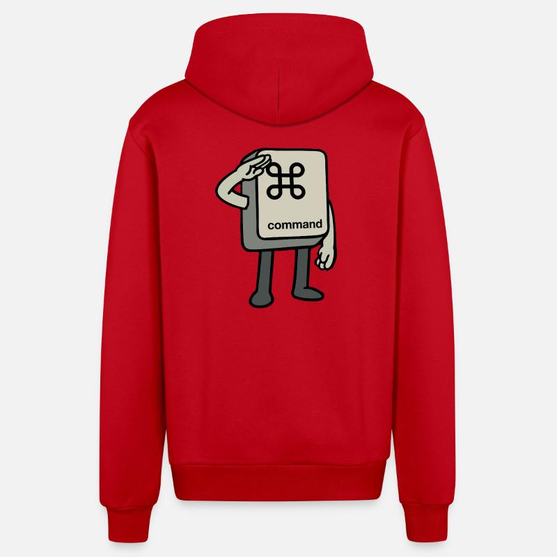 Clé de commande - Veste à capuche bio décontractée fabriquée en UE - rouge