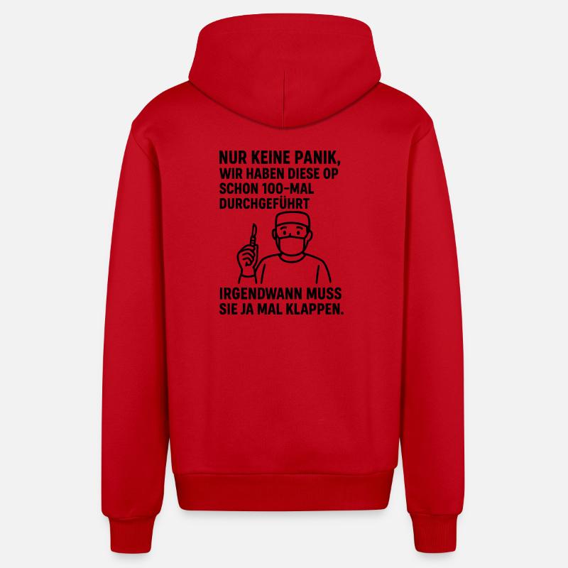 Operation Motivation - Organic Relaxed Kapuzenjacke Made in EU - Rot