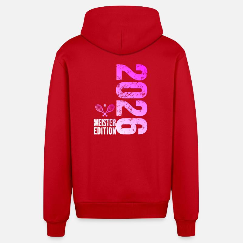 Tennis Master Edition 2026 rose - Veste à capuche bio décontractée fabriquée en UE - rouge