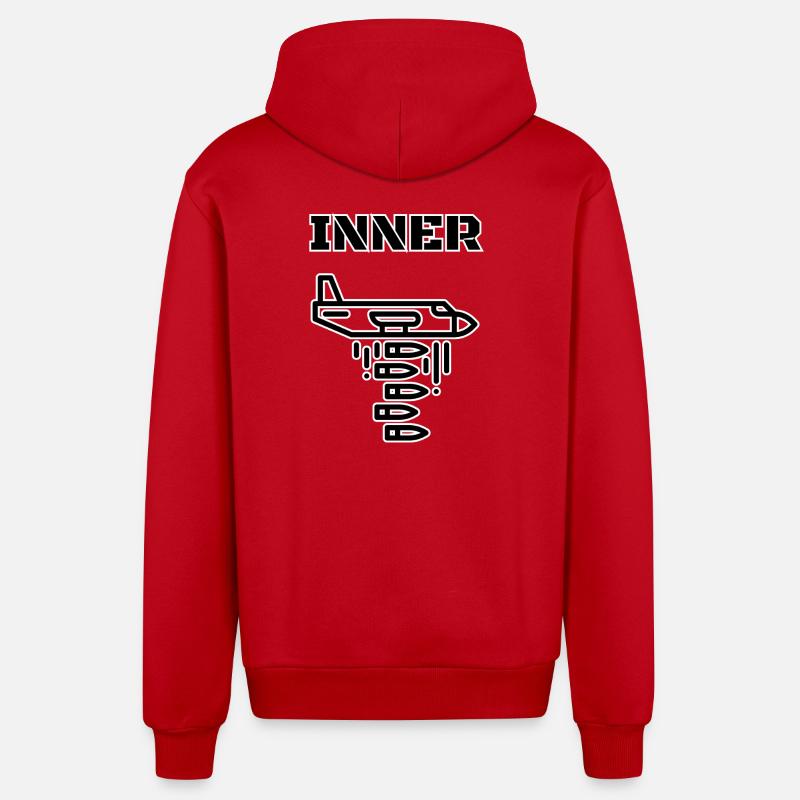 Inner War – Bombes d’avion Design graphique - Veste à capuche bio décontractée fabriquée en UE - rouge