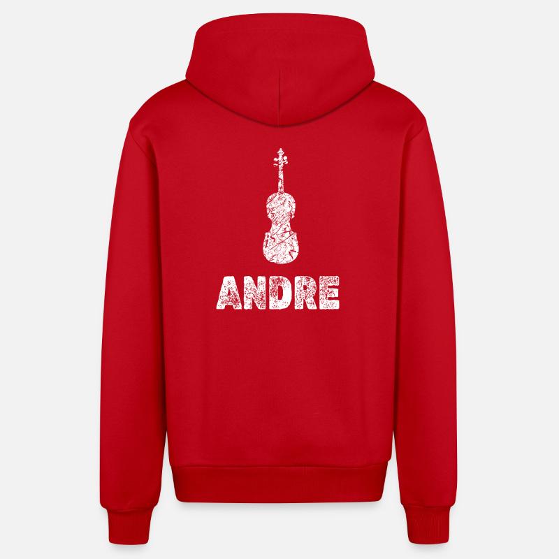 Violon André - Veste à capuche bio décontractée fabriquée en UE - rouge