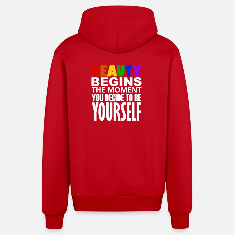 LGBTQIA+ - Veste à capuche bio décontractée fabriquée en UE - rouge